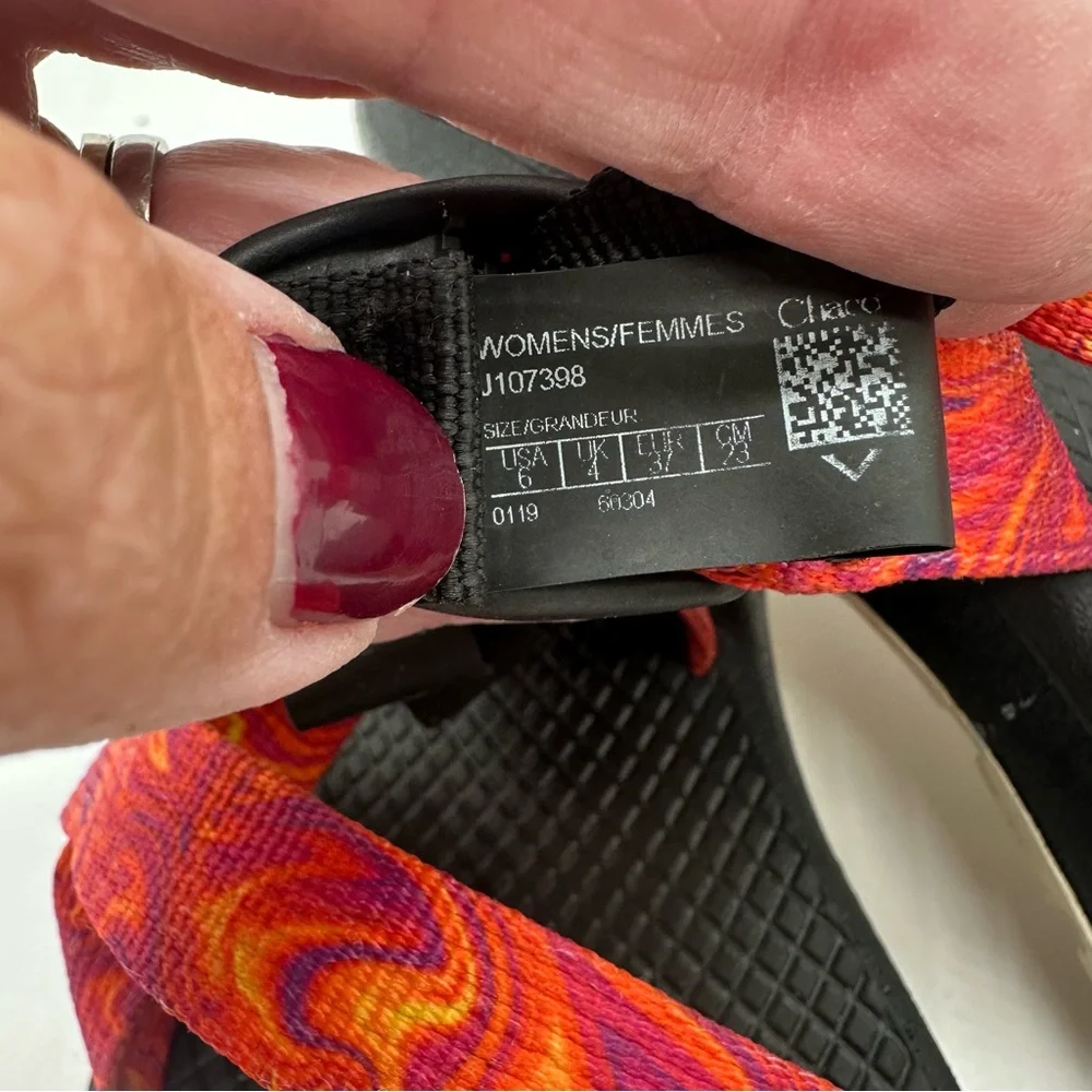Chaco Z/Cloud Multicolor Sandals with Black Sole Size 6